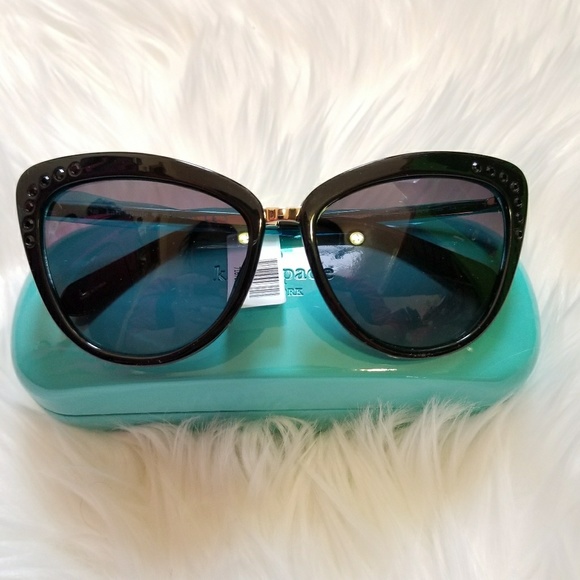 kate spade Accessories - Kate Spade Cissy Cat Eye Crystal Gold Sunglasses